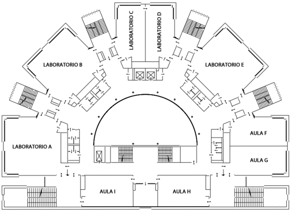 Aule e laboratori piano secondo